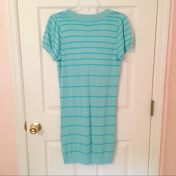Blue Striped Sweater Dress - Picture 4 of 4